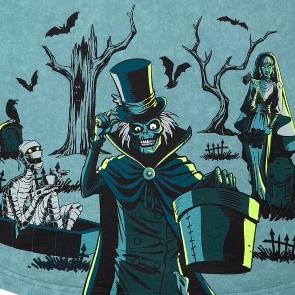 Haunted Mansion GLOW Spirit Jersey Adults Unisex NWT Disney Hatbox Ghost XS - Picture 6 of 7